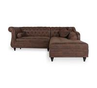 INTENSE DECO Canapé d'angle Droit Empire Vintage Style Chesterfield