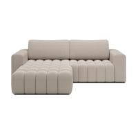 INTENSE DECO Canapé d'angle Gauche Convertible Clovis Bouclette Beige