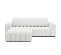 INTENSE DECO Canapé d'angle Gauche Convertible Clovis Bouclette Blanc