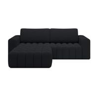 INTENSE DECO Canapé d'angle Gauche Convertible Clovis Bouclette Noir