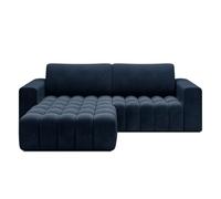 INTENSE DECO Canapé d'angle Gauche Convertible Clovis Velours Bleu