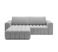 INTENSE DECO Canapé d'angle Gauche Convertible Clovis Velours Gris