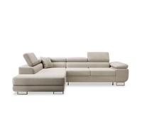 INTENSE DECO Canapé d'angle Gauche Convertible Marius Tissu Beige