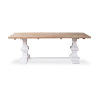 INTENSE DECO Table en pin Vieilli LUBERON Style monastère Blanc