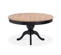 INTENSE DECO Table Ronde Extensible en Bois Massif SIDONIE Noir