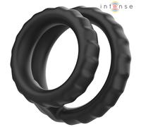 Intense - dewey anneau pénis double silicone noir modèle 2