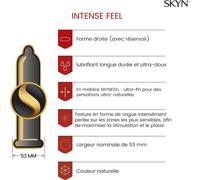 Intense Feel 10 Pack Condoms Intensely Pearled,Latex Free,Skynfeel For Men/Standard Size,Slim,Straight Shape/Diameter 53 Mm