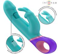 Intense - monica vibrateur rabbit avec stimulateur de point g rotatif bleu