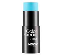 Intense Neon UV ColorCream Face & Body Paint Stick by Moon Glow - Maquillage professionnel pour le visage et le corps pour adultes et enfants - 21g - Bleu intense