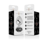 Plug Anal en Aluminium Intense avec Verre Noir - Taille M Sophistiqué - Couleur: Noir, Taille: 9 cm x 4 cm