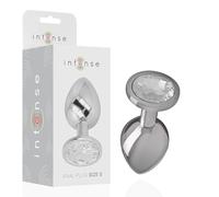 INTENSE - PLUG ANAL METAL ALUMINIUM AVEC VERRE ARGENT TAILLE S