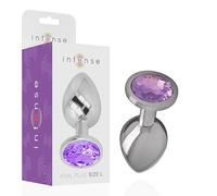 INTENSE - PLUG ANAL METAL ALUMINIUM AVEC VERRE VIOLET TAILLE S
