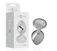 Intense Plug Anal Métallique Aluminium avec Cristal Argent - Taille S