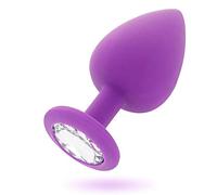 INTENSE Plug Anal Shelki, Lilas, 100% Silicone, 3,5x8cm, Taille M, Flexible, Utilisation Sous l'Eau