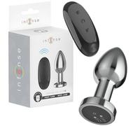 INTENSE Plug Anal Vibrant, Aluminium, Télécommandé, 10 Modes de Vibration, Étanche, 8,8 cm, Taille M, Rechargeable Magnétique