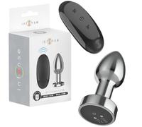 INTENSE Plug Anal Vibrant, Télécommandé, 7,4 cm, Métal, 10 Modes de Vibration, Étanche, Rechargeable Magnétique, Taille S