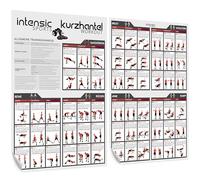 intensic SPORTS Poster d'entraînement avec haltère - 60 exercices de fitness pour l'entraînement aux haltères - Développement musculaire et sport - Motivation pour l'entraînement à la maison - Salle