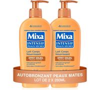 Intensif Peaux Sèches - Lait Corps Nourrissant Effet Soleil - Autobronzant - Hâle Doré Naturel Progressif Et Uniforme - Peaux Mates - Hypoallergénique - Lot De 2, 250ml
