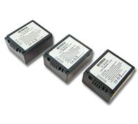 INTENSILO 3x Li-Ion Batterie 1250mAh (7.4V) pour caméscope, caméra vidéo Panasonic Lumix DMC-GH1, DMC-GH1K comme DMW-BLB13E.