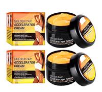 Intensive Tanning Gel, Crème Bronzante Brillance Brune, Accélérateur de Bronzage Premium Soft Brown, Crème Bronzante pour Banc Solaire, Obtenez Un Bronzage Naturel (2 pcs)