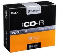 Intenso - 10 x CD-R - 700 Mo (80 min) 52x - surface imprimable par jet d'encre - boîtier CD étroit G