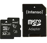 Intenso 32GB SDHC Premium double pack Carte microSDHC au détail 32 UHS-I, Class 10
