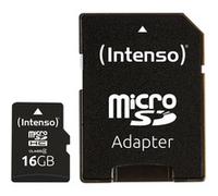Carte microSDHC Intenso 16 GB Micro SDHC-Card 16 GB Class 4 avec adaptateur SD