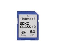 Intenso 3411490 Carte Flash SDXC 64Go Classe 10, Lecture 25Mo/s, Résistante aux chocs/température/rayons X, Dimensions 24x32x2mm, -25°C à 85°C