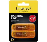 Intenso 64GB Rainbow Line double pack Clé USB au détail 64 GB orange 3502492 USB-A