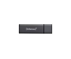 Intenso Alu Line 8Go USB 2.0 Type-A Anthracite - Lecture 28Mo/s, Écriture 6.5Mo/s - Aluminium, Windows/macOS/Linux - 60x17x6mm, 8g