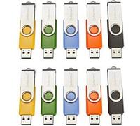 Intenso Basic Line Lot de 10 clés USB 2.0 avec étiquette Pratique Jaune Vert Noir Bleu + Orange