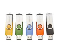 Intenso Basic Line Lot de 10 clés USB 2.0 8 Go avec étiquettes Pratiques, Jaune, Vert, Noir, Bleu + Orange, avec Anse en métal argenté
