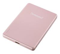 Intenso Batterie Externe Magnétique MW5000 5000 mAh - Compatible MagSafe, Charge Sans Fil 15W, USB-C PD 20W, Fine & Compacte - Testée en Allemagne - Rosé