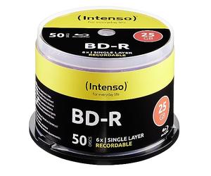 Intenso Blu-Ray Lot de 50 boîtes à Cake 25 Go 6X Speed Recorcable