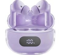 Intenso Buds Plus TWS T313AE Écouteurs sans Fil avec réduction Active du Bruit, ENC, Bluetooth et jusqu'à 25 Heures de Lecture de Musique, Violet