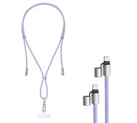 Intenso Câble de charge et de données USB-C - 60 W - 480 Mbps - Nylon PD3.0 QC4.0-1,65 m - Taille réglable - Violet
