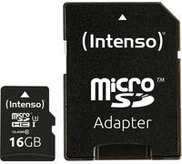 Intenso - Carte mémoire flash (adaptateur microSDHC/SD inclus) - 16 Go - UHS Class 1 / Class10 - microSDHC UHS-I