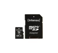 Intenso - Carte mémoire flash (adaptateur microSDXC vers SD inclus(e)) - 64 Go - Class 10 - micro SDXC