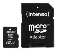 Intenso Carte mémoire microSDHC 32 Go, Classe 10, adaptateur SD