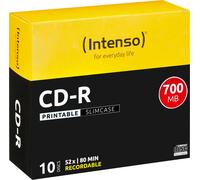 Intenso CD-R 700MB, 52x, CD-R, 120 mm, 700 MB, Slimcase, 10 pièce(s)