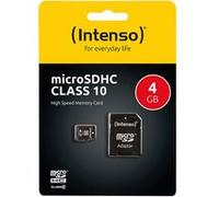 Intenso Class 10 - Carte mémoire flash (adaptateur microSDHC - SD inclus(e)) - 4 Go - Class 10 - micro SDHC G