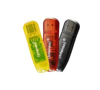 Intenso Clé USB Rainbow Line 2.0 – Lot de 3 (3×8 Go) Jaune/Rouge/Noir