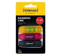 Intenso Clé USB 32 GB Rainbow Line, Noir, Rouge, Jaune USB 2.0, 3 pc(s)