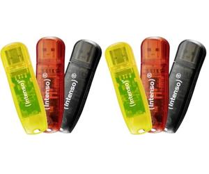 Intenso Clé USB 32 GB Rainbow Line, Noir, Rouge, Jaune USB 2.0, 3 pc(s) (Lot de 2)