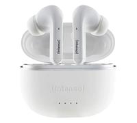 Intenso T302A Oreillette Bluetooth Stereo blanc Noise Cancelling Affichage de la charge de la batterie, micro-casque, boîtier de charge, commande tactile Blanc G