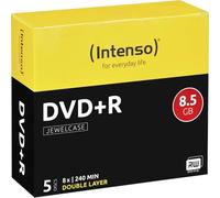 Intenso Jewelcase 4311245 Lot de 5 DVD+R DL vierges 8,5 Go