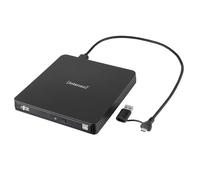 Intenso Lecteur CD/DVD Externe Graveur Externe EOD 400D Slim USB 3.2 pour Ordinateur Portable Desktop PC iMac MacBook Windows MacOS + Logiciel de Gravure Gratuit Ashampoo Burning Studio Noir