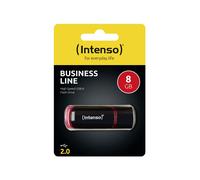 Intenso Lecteur USB 2.0 8Go Type-A Noir/Rouge - Lecture 28Mo/s, Ecriture 6.5Mo/s - Compatible Windows/macOS/Linux - Réf: 3511460