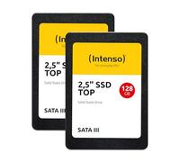Intenso Lot de 2 disques durs internes SSD SATA III Top de 128 Go pour | Lot de 2 SSD avec vitesse de lecture jusqu'à 550 Mo/s, technologie NAND 3D, résistant aux chocs, silencieux et économe en