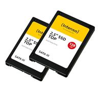 Intenso Lot de 2 SSD SATA III Top 2,5" (2 × 128 Go) - SSD Rapide et résistant aux Chocs pour PC et Ordinateur Portable, jusqu'à 550 Mo/s en Lecture, 500 Mo/s en écriture, Lot de 2, Noir
